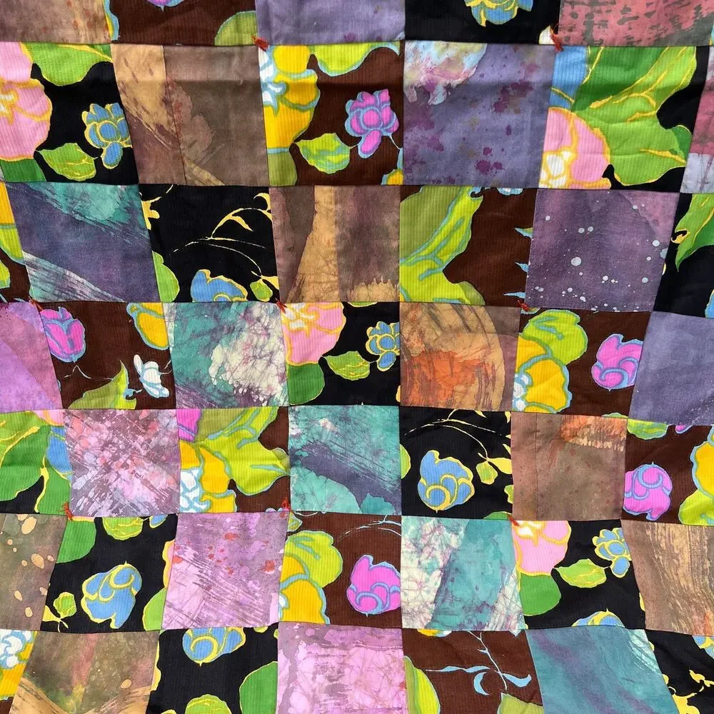 Patchwork Quilt Blanket Lap Throw Floral 35 x 50